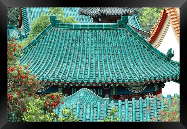 Temple Roofs Framed Print by Mary Lane