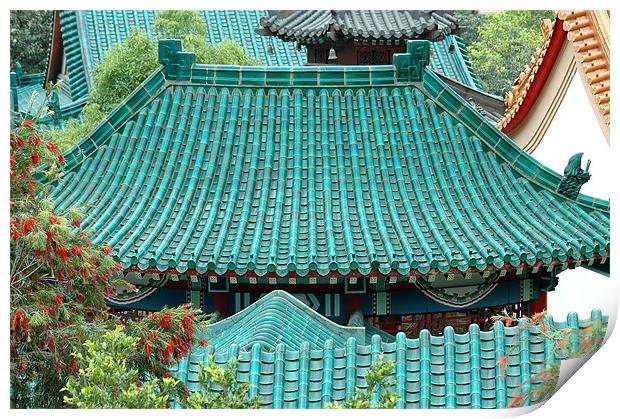Temple Roofs Print by Mary Lane