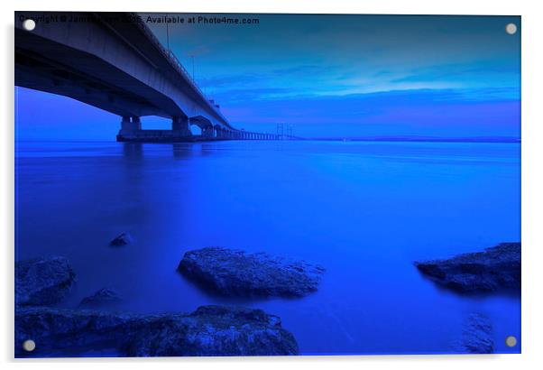  Severn Bridge at Dusk Acrylic by James Hann