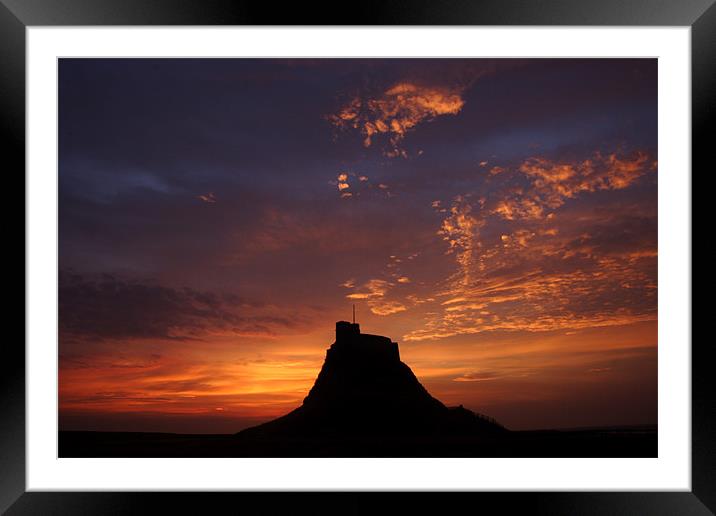 Lindisfarne castle at sunrise Framed Mounted Print by Gail Johnson