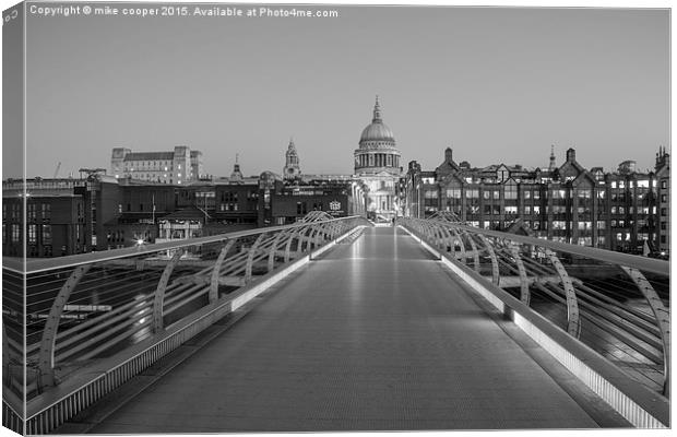 st Pauls cathedral London  from the millennium  br Canvas Print by mike cooper
