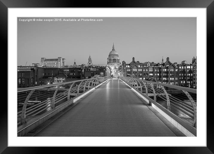 st Pauls cathedral London  from the millennium  br Framed Mounted Print by mike cooper