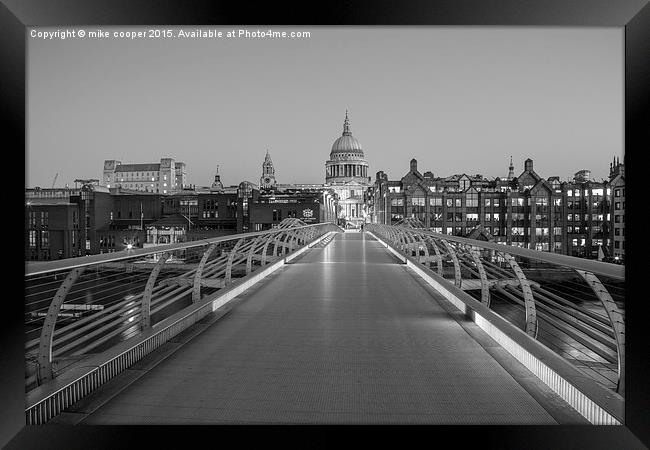 st Pauls cathedral London  from the millennium  br Framed Print by mike cooper