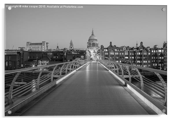 st Pauls cathedral London  from the millennium  br Acrylic by mike cooper