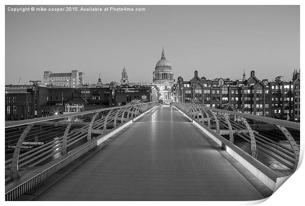 st Pauls cathedral London  from the millennium  br Print by mike cooper