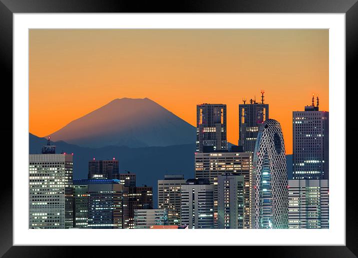Mt. Fuji Rising, Japan Framed Mounted Print by Duane Walker