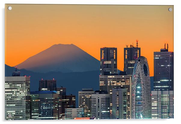 Mt. Fuji Rising, Japan Acrylic by Duane Walker
