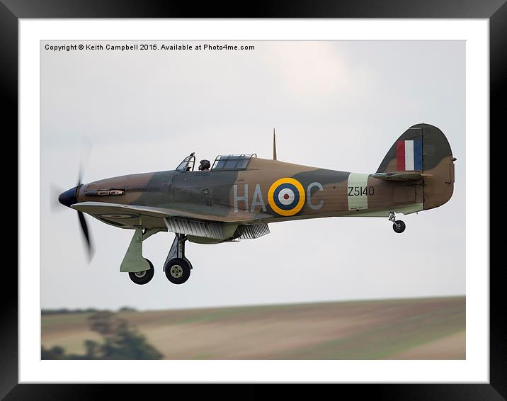  RAF Hawker Hurricane Framed Mounted Print by Keith Campbell