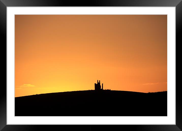 Runied castle at sunset Framed Mounted Print by Gail Johnson