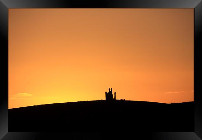Runied castle at sunset Framed Print by Gail Johnson