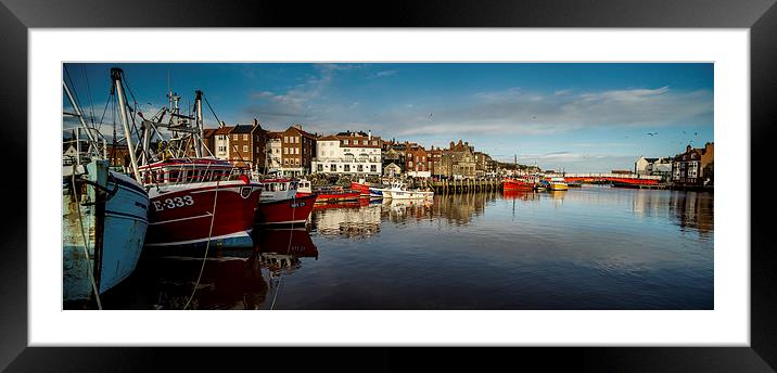  Whitby Harbour Panoramic Framed Mounted Print by Dave Hudspeth Landscape Photography