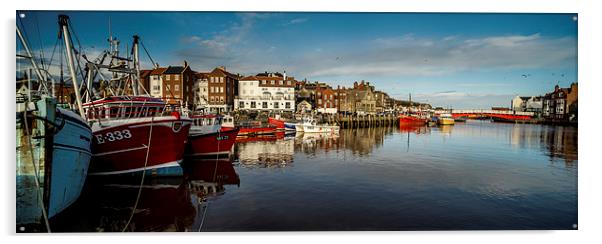  Whitby Harbour Panoramic Acrylic by Dave Hudspeth Landscape Photography