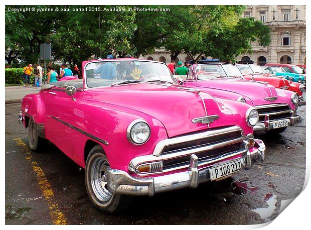  Cuban cars Print by yvonne & paul carroll