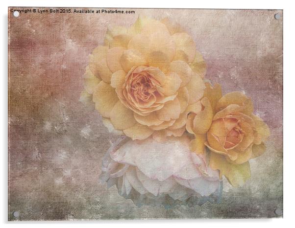  Three Roses Acrylic by Lynn Bolt