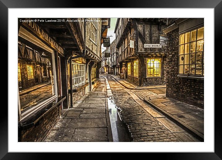  The Little Shambles York Framed Mounted Print by Pete Lawless