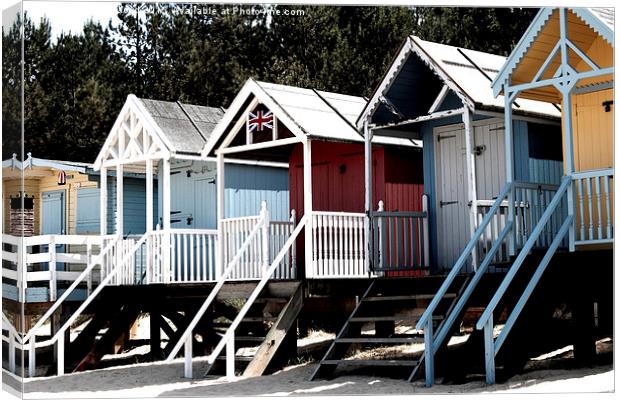  Beach Huts at Wells Next The Sea Canvas Print by Sally Lloyd