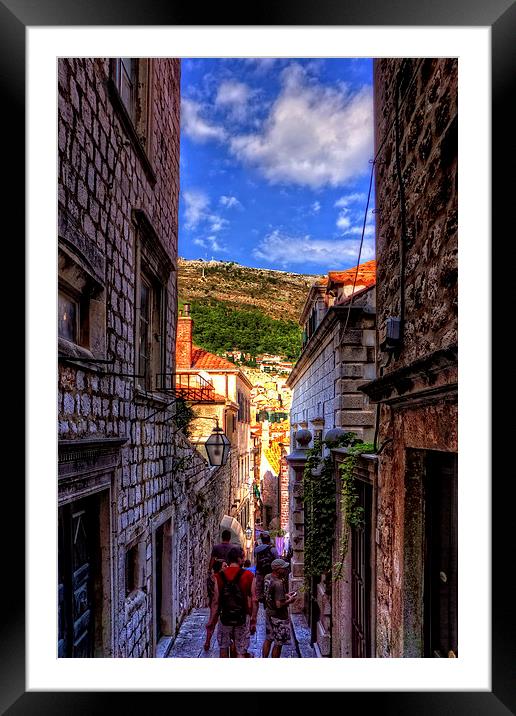 Walking around in Dubrovnik Framed Mounted Print by Tom Gomez
