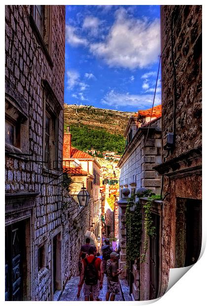 Walking around in Dubrovnik Print by Tom Gomez