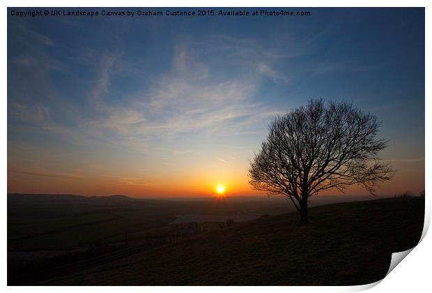  Chilterns Sunset Print by Graham Custance