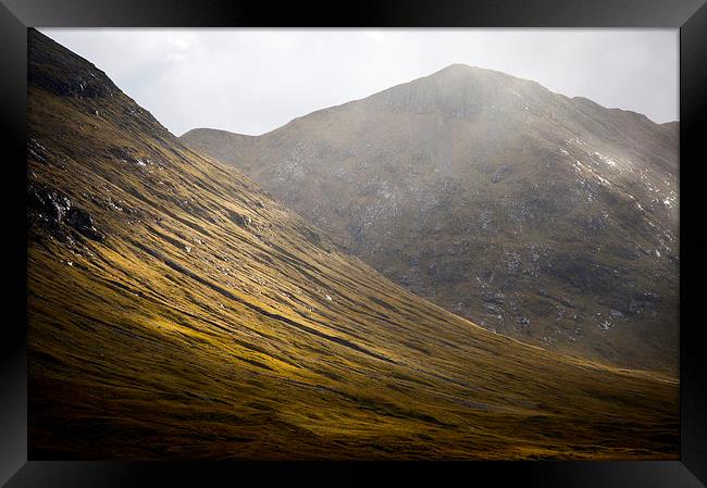 Mountain light, Scottish Highlands Framed Print by Andrew Kearton