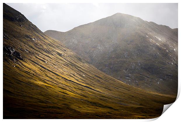 Mountain light, Scottish Highlands Print by Andrew Kearton