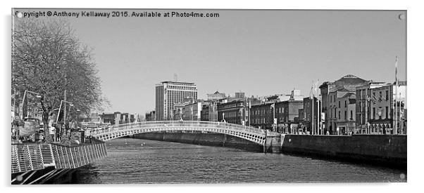  HALFPENNY BRIDGE DUBLIN Acrylic by Anthony Kellaway