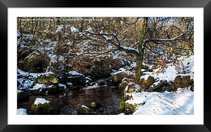  Burbage Brook in Winter Framed Mounted Print by John Dunbar