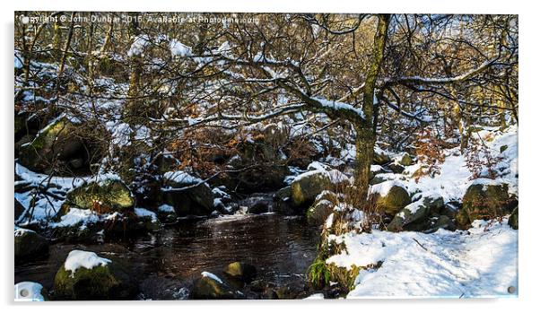  Burbage Brook in Winter Acrylic by John Dunbar