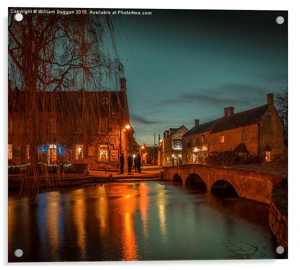  The Cotswolds,  Bourton  on the Water. Acrylic by William Duggan
