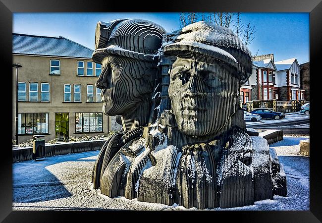 Miners In The Snow 1 Framed Print by Steve Purnell