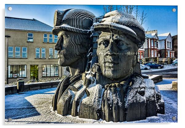 Miners In The Snow 1 Acrylic by Steve Purnell