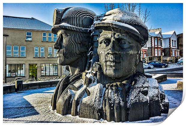 Miners In The Snow 1 Print by Steve Purnell