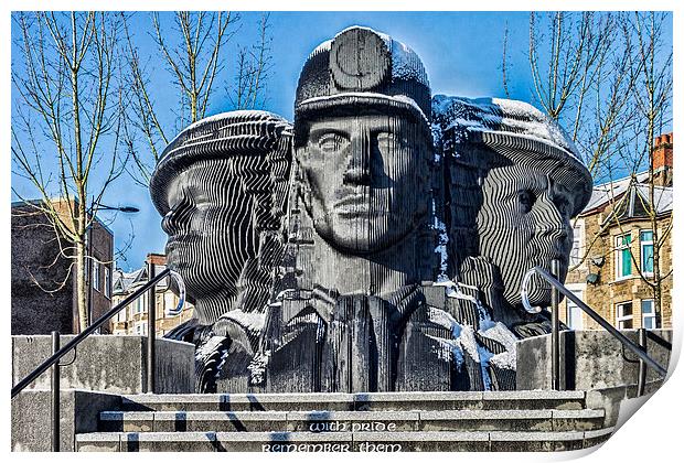 Miners In The Snow 2 Print by Steve Purnell