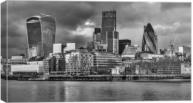 London Skyline in Black and White  Canvas Print by LensLight Traveler