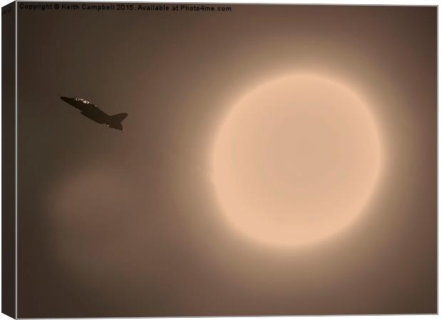 Red Arrow passing the Sun Canvas Print by Keith Campbell