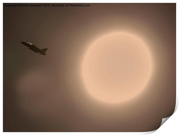Red Arrow passing the Sun Print by Keith Campbell
