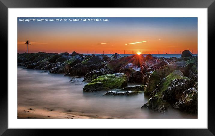  Sunrise Over The Gunfleet Sands Wind Farm  Framed Mounted Print by matthew  mallett