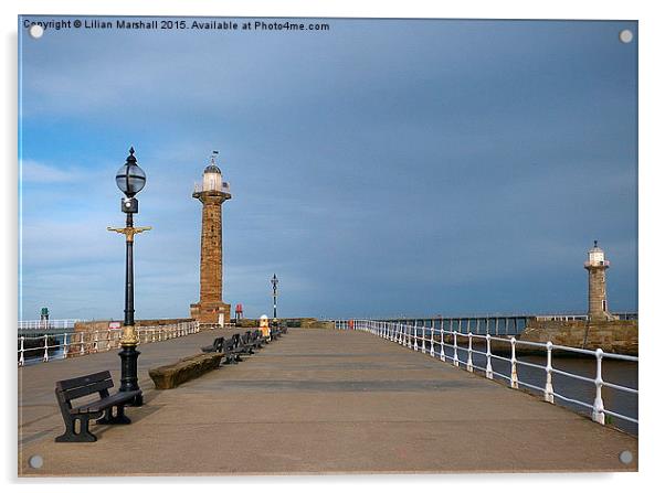  Whitby Pier.  Acrylic by Lilian Marshall