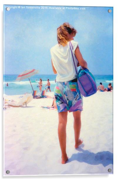 Woman on the beach Acrylic by Ian Somerville