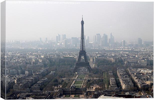 Eiffel tower Canvas Print by Rebecca Giles