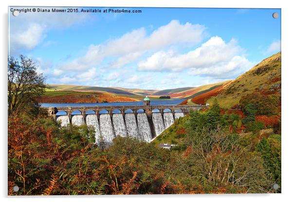  Elan Valley in Autumn Acrylic by Diana Mower