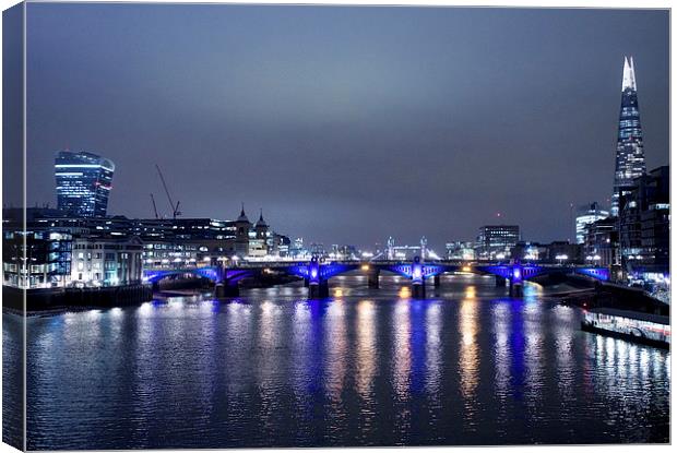  London Bridge from the Thames Canvas Print by Maggie Railton