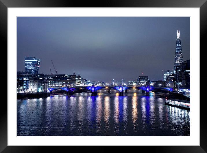  London Bridge from the Thames Framed Mounted Print by Maggie Railton