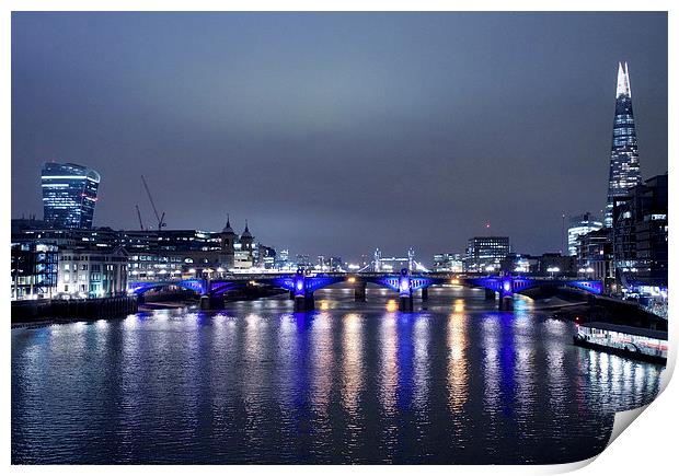  London Bridge from the Thames Print by Maggie Railton