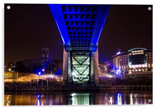  Blue Tyne Bridge Acrylic by Helen Holmes