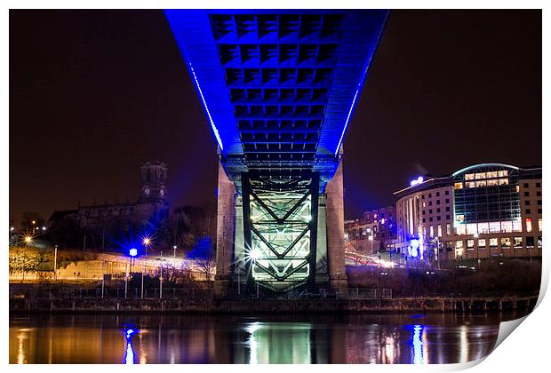  Blue Tyne Bridge Print by Helen Holmes