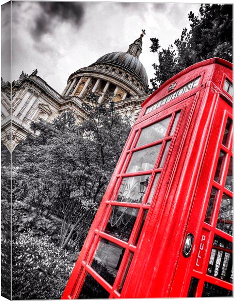 London Phone Box and St Pauls Canvas Print by Scott Anderson