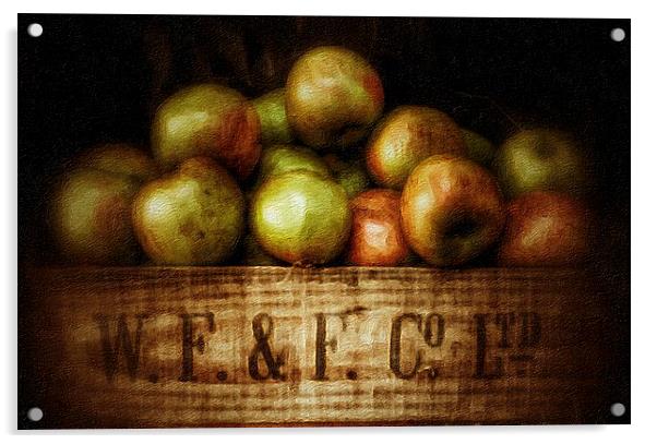 Painted Apples in Crate Acrylic by Scott Anderson