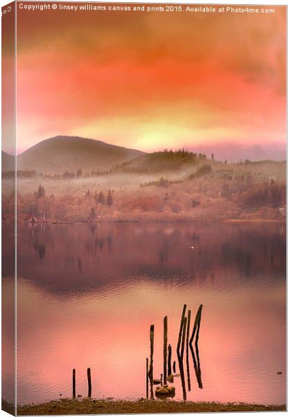  Dusk Over Derwent Canvas Print by Linsey Williams