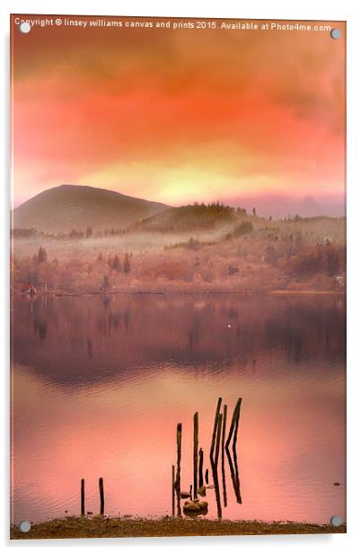  Dusk Over Derwent Acrylic by Linsey Williams